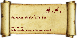 Alexa Antónia névjegykártya